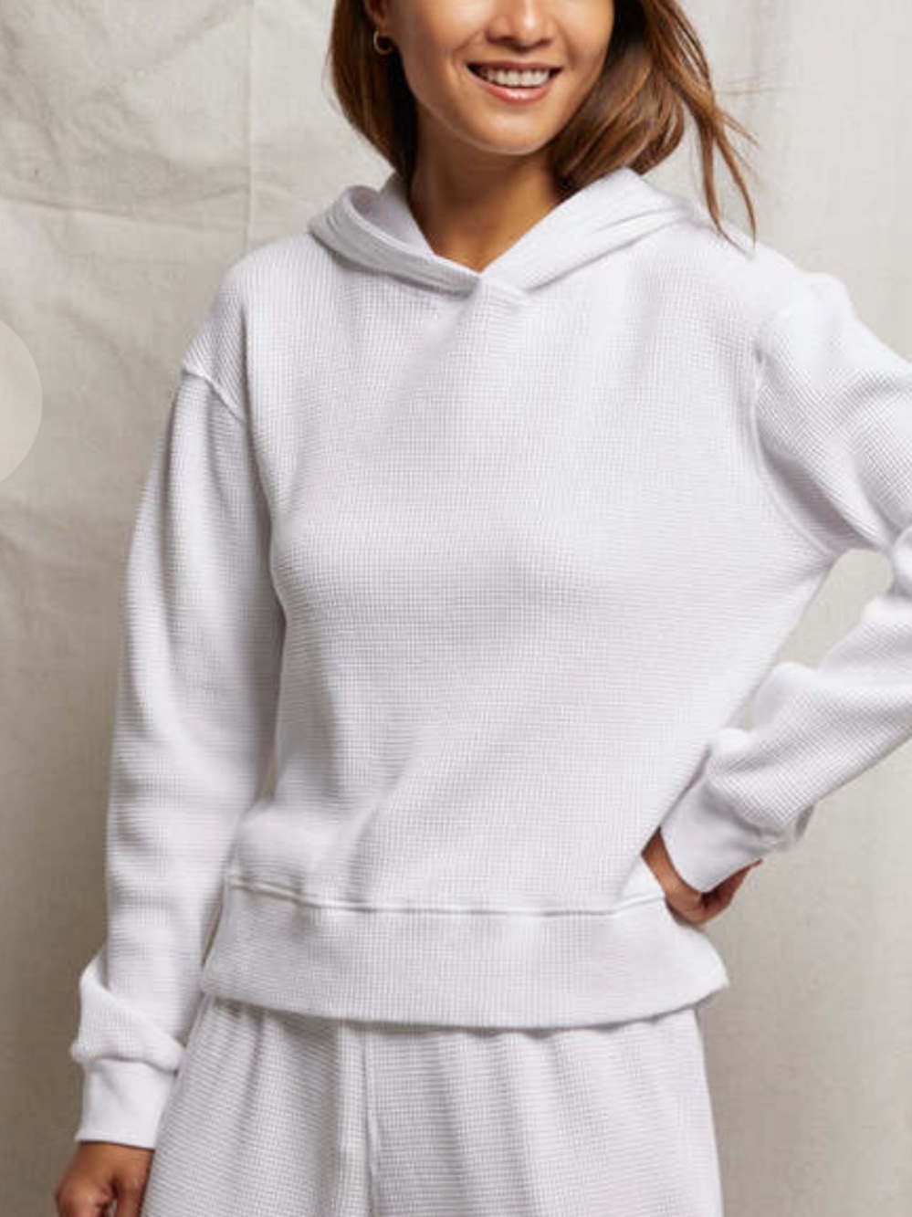 PerfectWhiteTee Azalia Waffle Hoodie